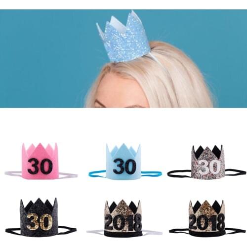 New Arrival Birthday Crown For Party Decor Wedding Anniversary Beauty Girl 30st Birthday Hat Girl Gold Black Pink Princess Crown