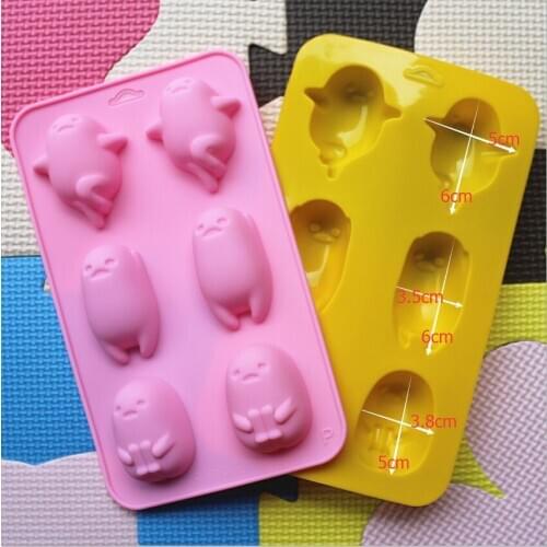 Wholesale/retail,free shipping, 6 hole Lazy bear silicone chocolate mold ice lattice cartoon egg pudding mould