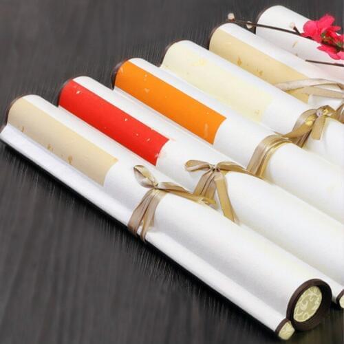 Calligraphy Axis Blank Pastel Rice Paper Hanging Axis for Chinese Poem Professional Hanging Axis with Semi-ripe Xuan Paper