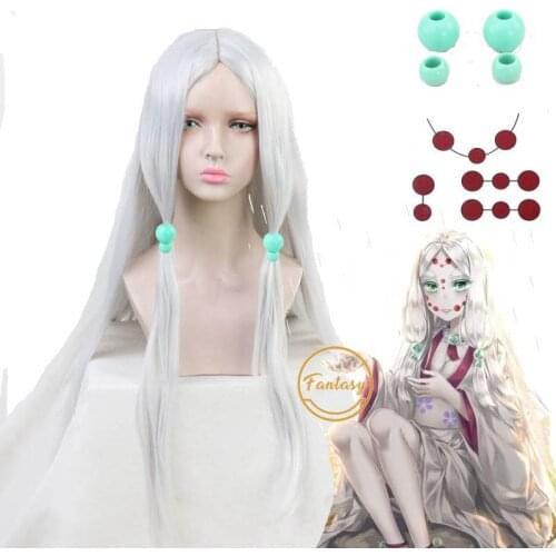 Spider Anime Demon Slayer Kimetsu No Yaiba Cosplay Wig Synthetic Hair Halloween Party + Free Wig Cap