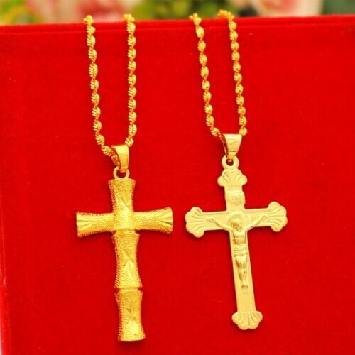Plated Jesus Crucifix Cross Pendant Necklace Jewelry