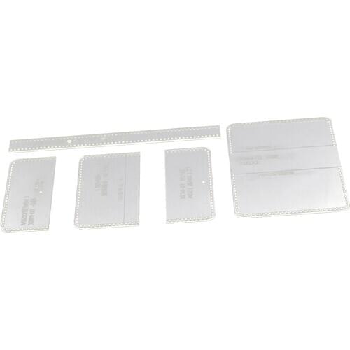 5x /Set Clear Acrylic Wallet Card Bag Pattern Stencil Template Leather Tool