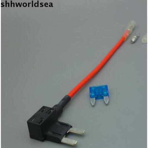 Shhworldsea 100Sets=100pcs fuse holder+ 100pcs fuse NEW Add A Circuit car Fuse Tap Piggy Back MINI Blade Fuse Holder 12v 24v