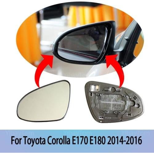 Wide Angle Left & Right Rearview Replacement Side Rearview Wing Mirror Glass for Toyota Corolla E170 E180 2014-2016