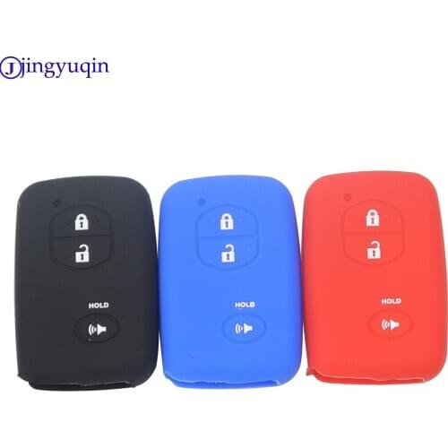Jingyuqin Silicone Car Key Cover Case For Toyota Highlander Prado Crown Land Cruiser Prius Vitz Key Car-styling Jacket 3 buttons