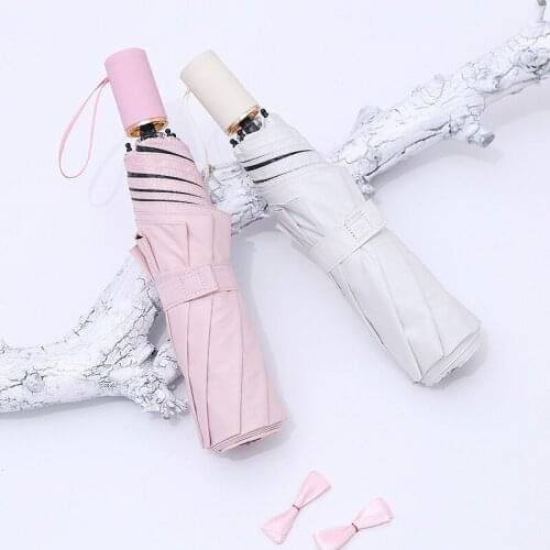 Folding Sun Protection Anti-UV Pocket Umbrella Female Sunshade Rain Dual-Use Compact Portable Umbrella