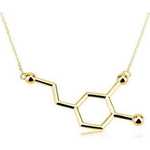 SMJEL 2017 New Fashion Chemistry Necklace Structure Necklace Dopamine Molecule Necklaces for Women 10pcs-N140