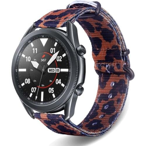 Compatible 22mm Black ArmyGreen Nylon band Strap Samsung Watch3-45mm Gear S3 Galaxy 46MM Huawei GT Ticwatch nylon strap band