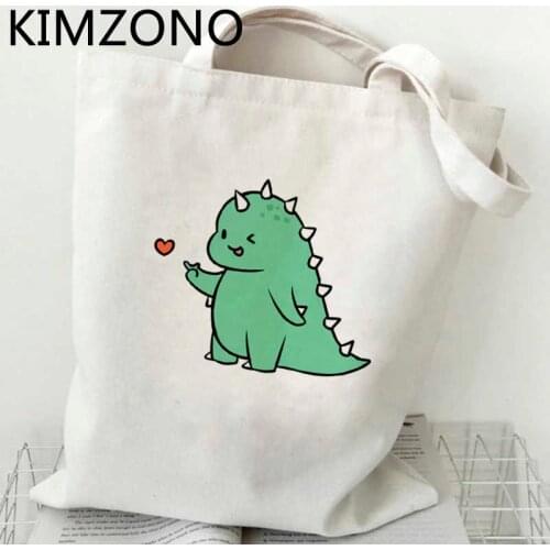 Dinosaur shopping bag shopping jute bag eco handbag grocery canvas bag net boodschappentas jute foldable sac toile
