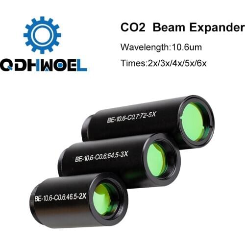 CO2 laser 10600nm Laser Beam Expander 2X 2.5X 3X 4X Galvanometer Laser Marking Lenses Optics Beam Expand