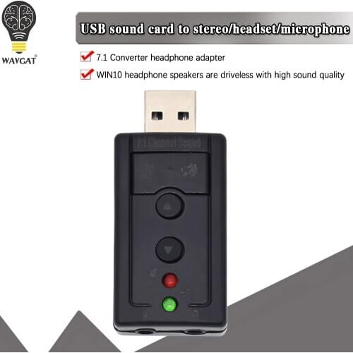 External USB AUDIO SOUND CARD ADAPTER VIRTUAL 7.1 ch USB 2.0 Mic Speaker Audio Headset Microphone 3.5mm Jack Converter WAVGAT