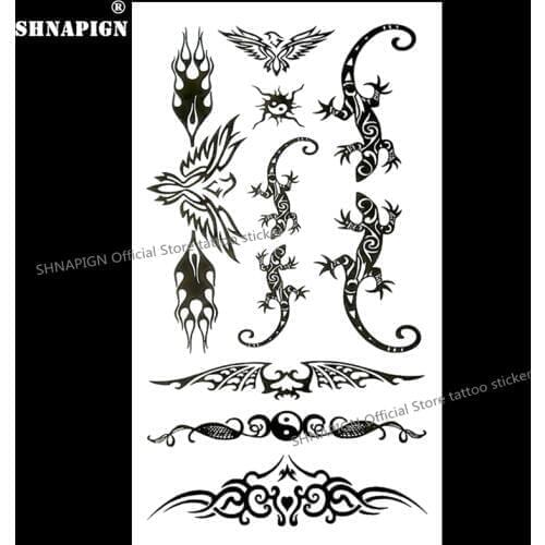 SHNAPIGN Lizard bat Temporary Body Art Flash Tattoo Sticker 10*17cm Waterproof Henna Fake Tatoo Car Styling Wall Tattoo Sticker
