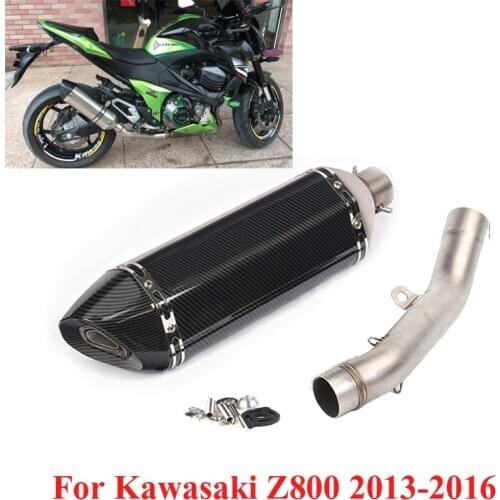 Slip on 51mm Exhaust System Escape Muffler Connection Link Tube for Kawasaki Z800 2013-2016