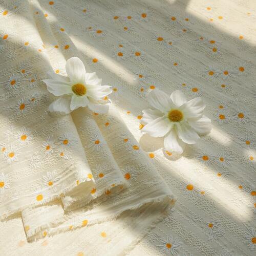 High quality foam cotton fabric Little Daisy jacquard tissu High grade dress home clothes material