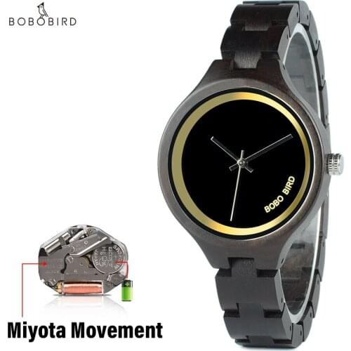 BOBO BIRD Wooden Watches Women Distinctive Snowflake on Glasses Wood Band Quartz Watches Gifts Ladies Timepieces C-P16-3