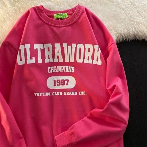 Hip Hop Streetwear Korean Fashion Letters Print Sweatshirt Women Long Sleeve Tops 2021 Autumn New Casual Harajuku Teens Clothes