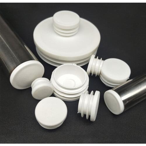 10Pcs Plastic round tube inserting end caps Round steel pipe plug chair leg Cover table foot socks floor protector pads parts