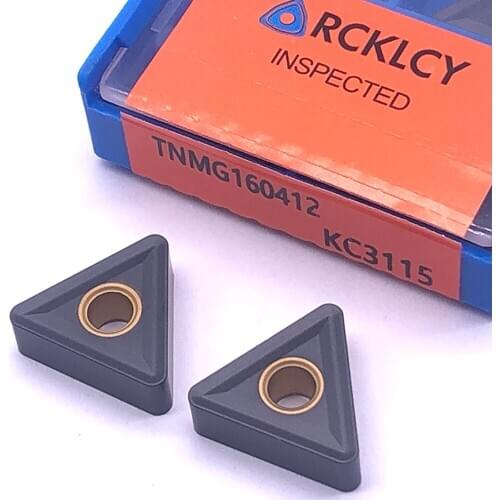 10pcs RCKLCY High quality TNMG160412 MG KC3115 Hard Metal Carbide Inserts CNC Lathe Tool turning holder TNMG160412 cast iron