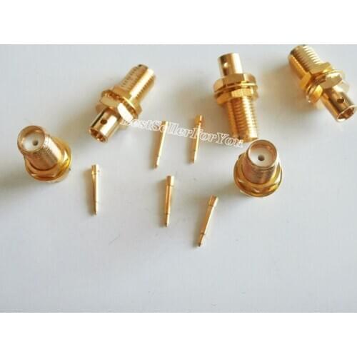 10X RP-SMA RPSMA Female Jack Solder Nut Bulkhead Semi-rigid RG402 0.141" RF Connector