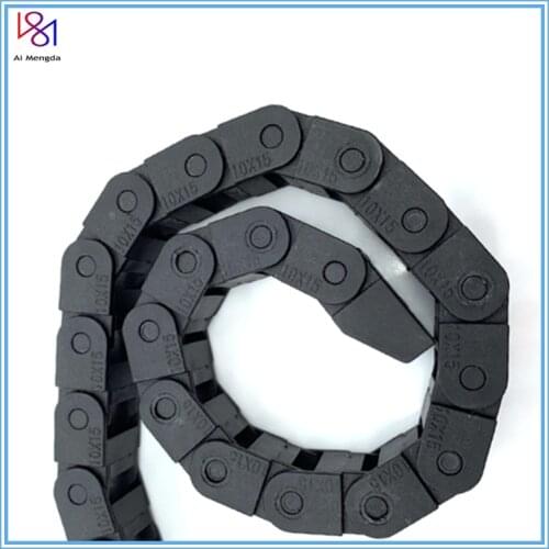 10X15mm 1M Black Plastic Flexible Nested Semi Closed Drag Chain Cable Wire Carrier for 3D Printer CNC Engraving Machine
