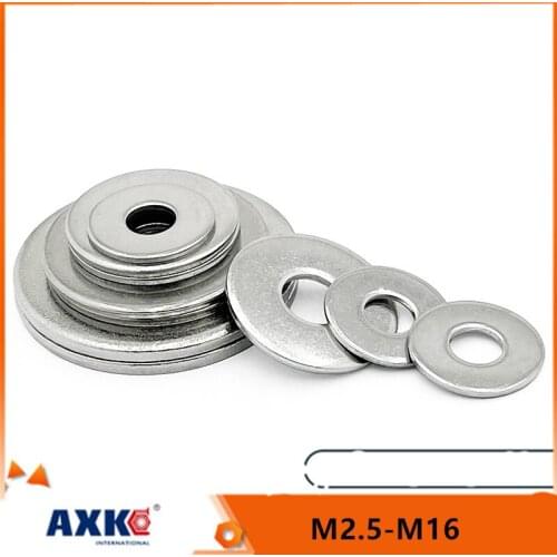 2/50X M2.5 M3 M3.5 M4 M5 M6 M8 M10 M12 M14 M16 A2-70 304 Stainless Steel Large Size Oversize Big Wider Flat Washer Plain Gasket