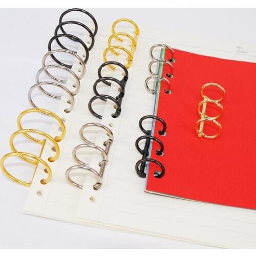 20pcs Metal Loose Leaf Circle Binding Clip 3 Rings Notebook Binder Hinged Ring Spiral Binder Rings DIY Scrapbook Office Supplies