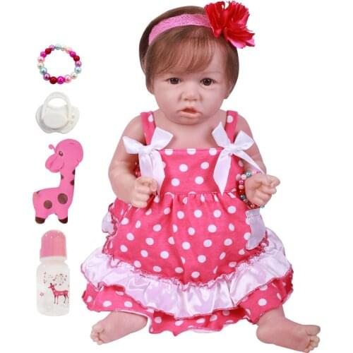 23'' 58CM New Bebe Reborn Baby Dolls Full Vinyl Body So Truly Like Alive Doll In Brazil Toddler bebe Toy Birthday Gifts