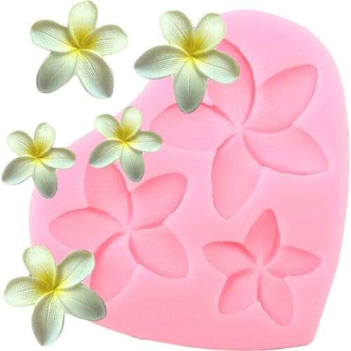 3D Plumeria Silicone Molds DIY Flower Fondant Cake Decorating Tools Cupcake Topper Candy Polymer Clay Chocolate Gumpaste Moulds