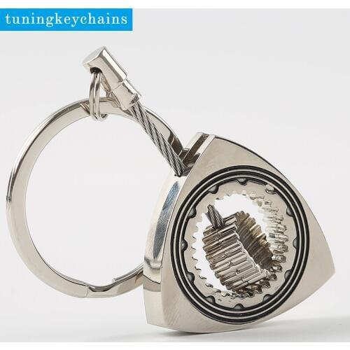 Lot 5PCS Zinc Alloy Hollow Wire Gear Wankel Rotary Keychain Keyring Rotor Key Chain Key ring keyfob( Rotor can spin)