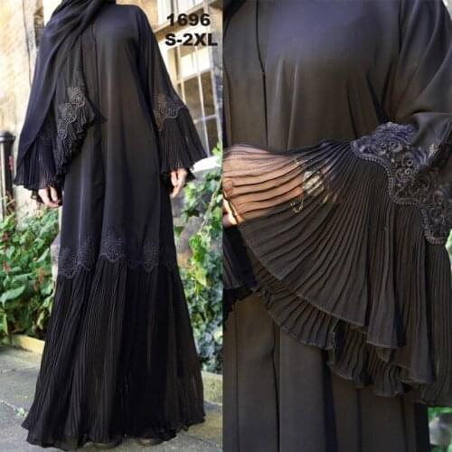 Abaya Kimono Kaftan Malaysia Pleated Muslim Cardigan Hijab Dress Abayas for Women Turkish Islamic Clothing Caftan Dubai Djellaba