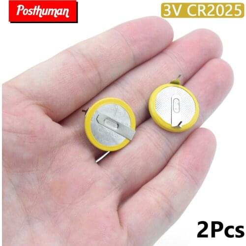 CR2025 Battery With 2 Mounting Pins Button Coin Cells For E-dictionary Medical 2pcs Calculator Batteries Digital Clock Bateria