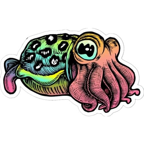 B0528# 13CM/17CM Self-Adhesive Decal CUTTLEFISH Car Sticker Waterproof Auto Decors on Bumper Rear Window Laptop