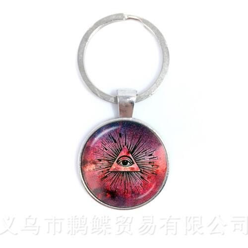 Llluminati keychains Egypt Pyramid Annuit Coeptis Eye of Providence Masonic Sign Jewelry Sacred Geometry Keyring Gift For Fri