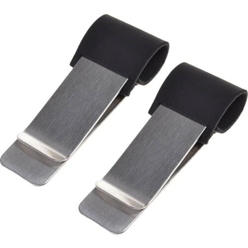 2pcs Black Pen Loop Traveler Notebook Leather Pen pencil Holder with Stainless Steel Clip for Notebooks,Sketchbook