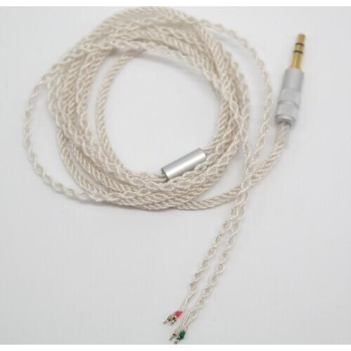 DIY earphone wire silver plated 8 share cable three colors 1pcs