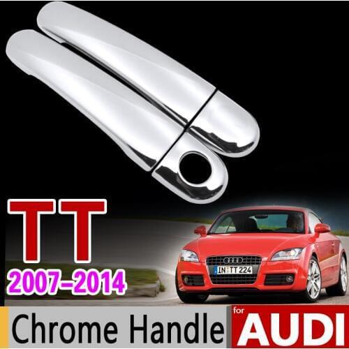 For Audi TT 8j 2007-2014 Chrome Handle Cover Trim Set TTS TT RS Coupe 2009 2010 2014 MK2 Car Accessories Stickers Car Styling