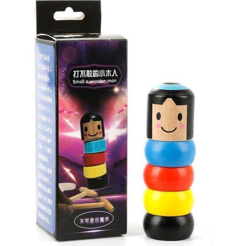 Dropship 1set Immortal Daruma Unbreakable Wooden Man Magic Toy Magic Tricks Close Up Stage Magic Props Fun Gift Party Favors