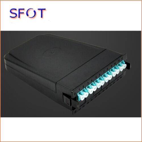 FTTX Optical Fiber MPO/MTP Terminal Box with patch panel, MPO-LC, OM3, 12 fibers, with 1pc MPO adapter and LC adapters