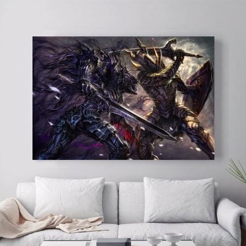 Dark Souls Game Artwork Canvas Art Print Painting Poster Wall Pictures For Home Decoration Bedroom Decor No Frame Silk Fabric