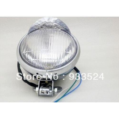 Chrome 5.5" Steel Headlight for Harley Honda Yamaha Suzuki Kawasaki Bikes Choppers Touring Custom bikes