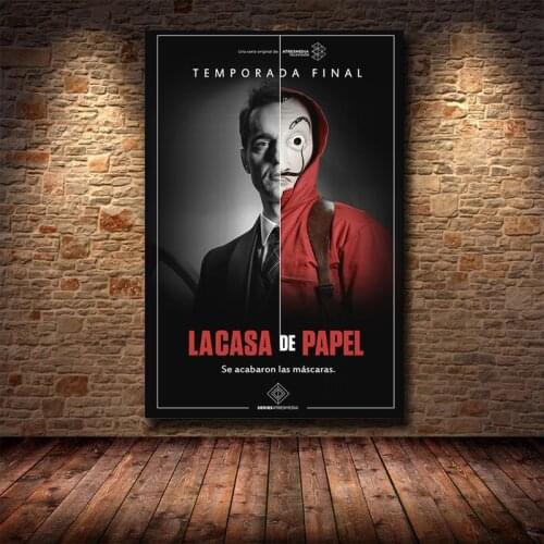 The House of Paper Canvas Painting TV Show Season Money Heist Poster and Print Wall Art Picture for Living Room Cuadros No Frame