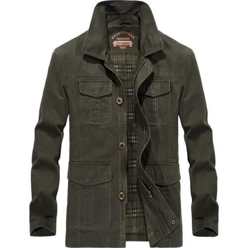 Brand Military Jacket Men Autumn Jackets Coats Casual Fashion Pure Cotton Solid Windbreaker Men Chaquetas Hombre Plus Size M-4XL