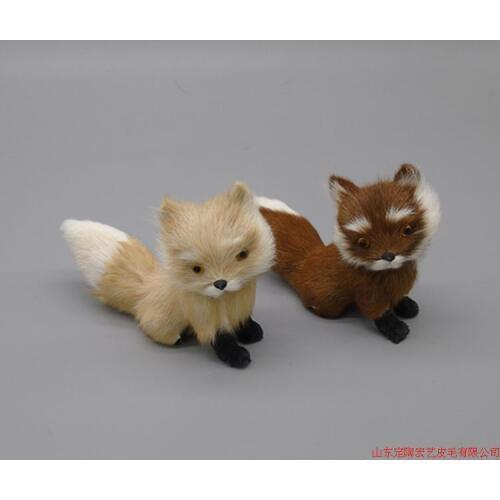 Simulation cute small fox 12x5x9cm model polyethylene&furs fox model home decoration props ,model gift d514
