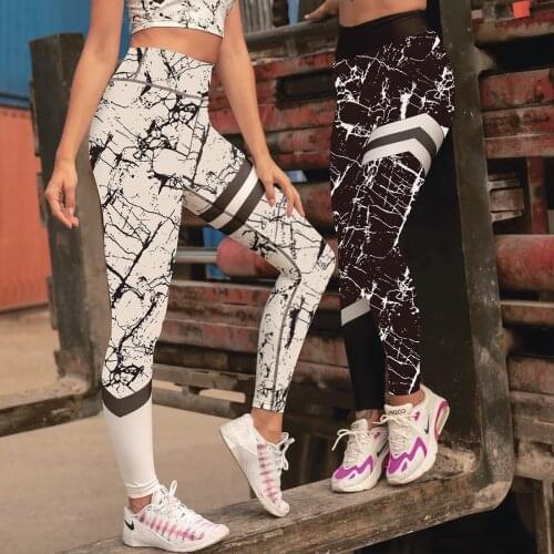 New Women Leggings Styles Stripe Printed Leggings Fashion Womens for Leggins Slim Stretch Trouser Black &White Texture Pants