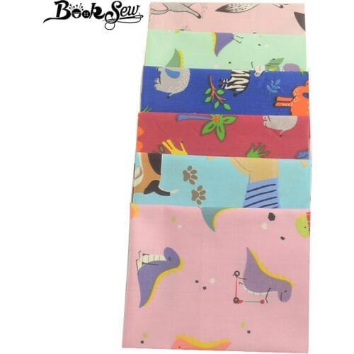 Booksew Patchwork Sewing Material Quilting Fabric 6 Pattern Animals Cloth 40x50cm Scrapbooking 100% Cotton Twill Tissus Au Metre