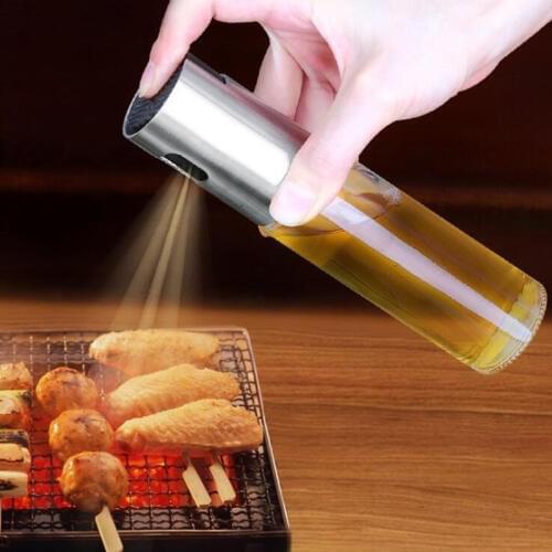 Stainless Steel Oil Bottle Glass Barbecue Spray Bottle Vinegar Sprayer BBQ Seasoning Dispenser accessories Cooking Tools