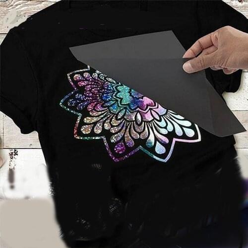 DIY Rainbow Reflective Lettering Film T-Shirt Textiles Heat Transfer Vinyl Film Iron On Printing Crop Number Pattern Decor
