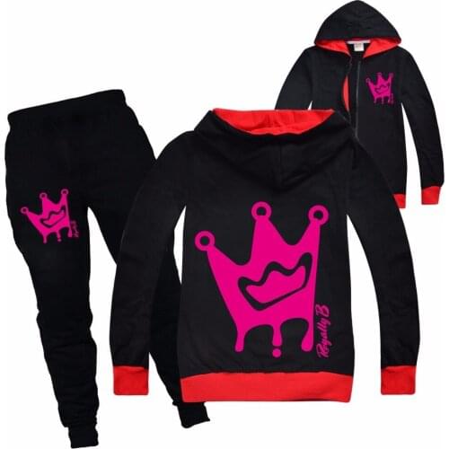 Royally B Hoodies Sweatshirts Kids Coat Trendy Childrens Clothing Boys Girls Jacket + Casual Trousers Spring Autumn Sports Suit