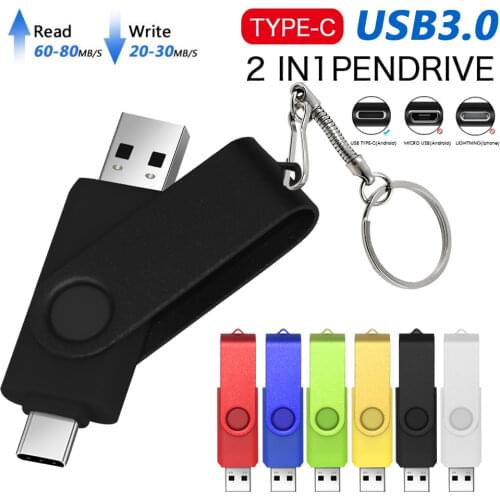 High speed OTG USB 3.0 Flash drives Waterproof Pendrive 64GB 128GB Pen Drive for Type-C Android 256GB 512GB External Storage