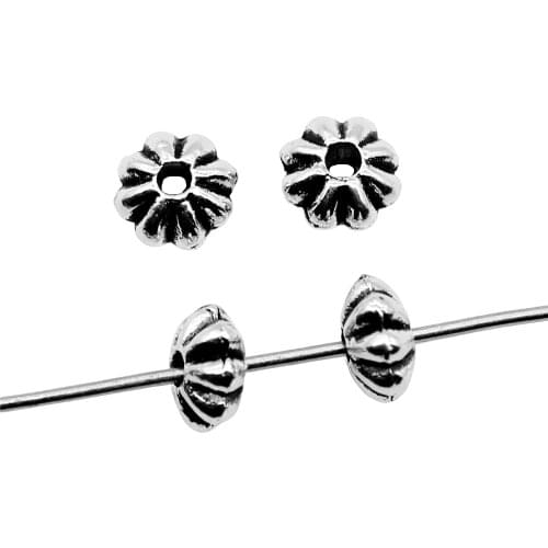 WYSIWYG 20pcs Jewelry Making Accessories DIY Craft Antique Silver Color 6mm Spacer Beads For Jewelry Making